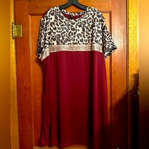 T-shirt Dress with Glitter & Cheetah accents